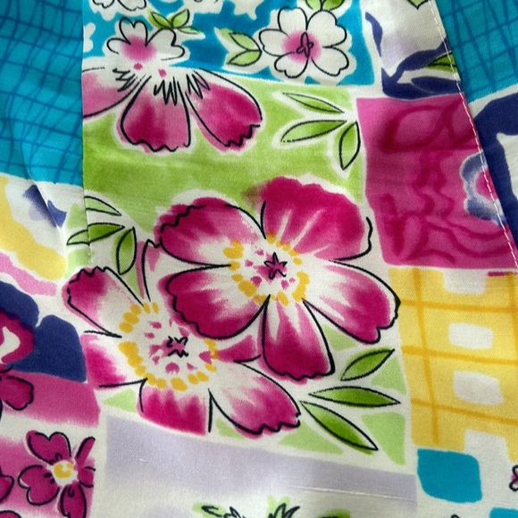 Silkland brand 100% silk tropical print lined ankle pants.  Size 12. - Picture 4 of 13